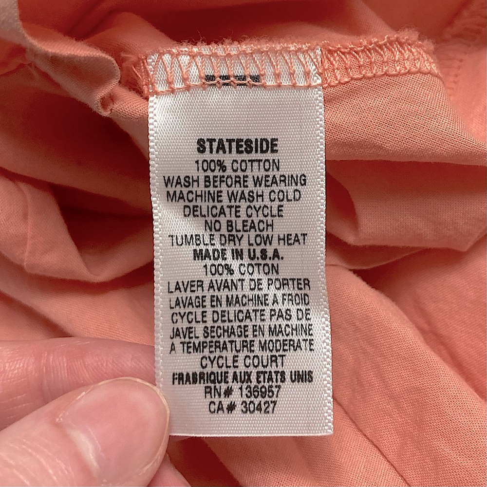 ⭐️ Stateside Long Sleeved 100% Button Down Cotton Jumpsuit Small Coral - Picture 8 of 12